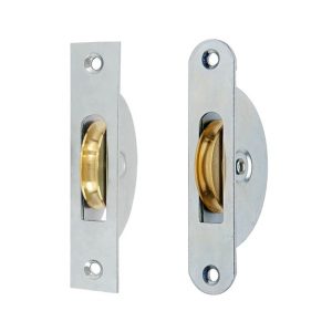 1 ¾" Brass Wheel Pulleys For Sash Cord Galvanised