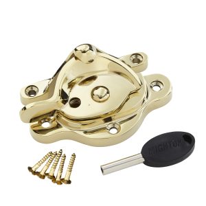 Heritage Sash Fastener Locking - PVD Brass