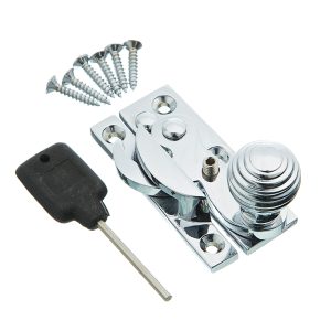 Hooking Sash Fastener Reeded Knob Wide Arm