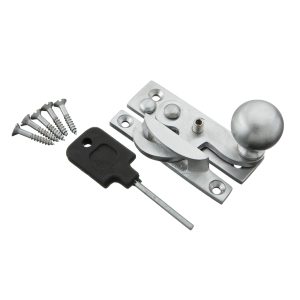 Hooking Sash Fastener Locking with Wide Hook Arm - Satin Chrome