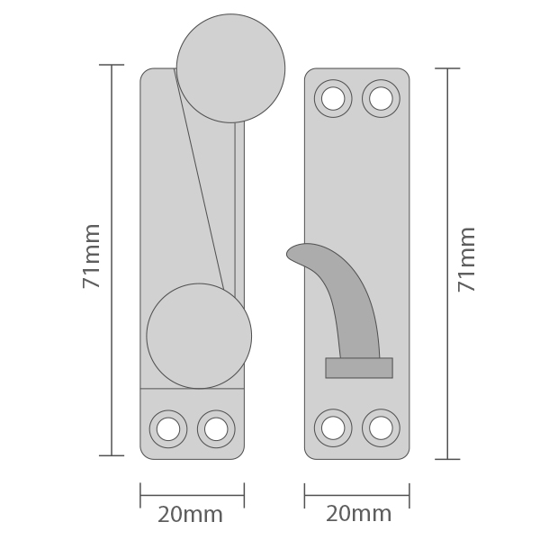 Quadrant Arm Sash Fastener - Image 2