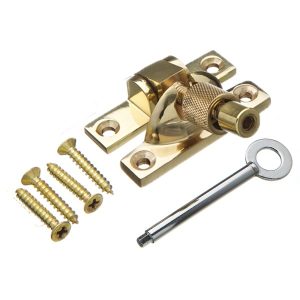 Mini Brighton Fastener Solid Brass Locking - Lacquered Brass