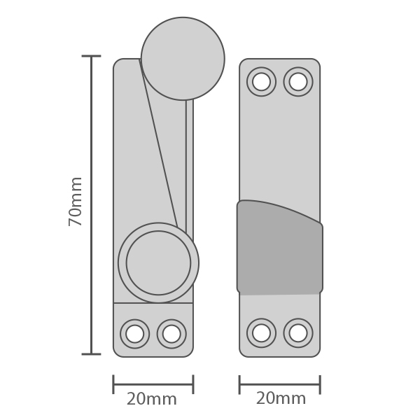 Reeded Straight Arm Fastener Non-Locking - Image 2